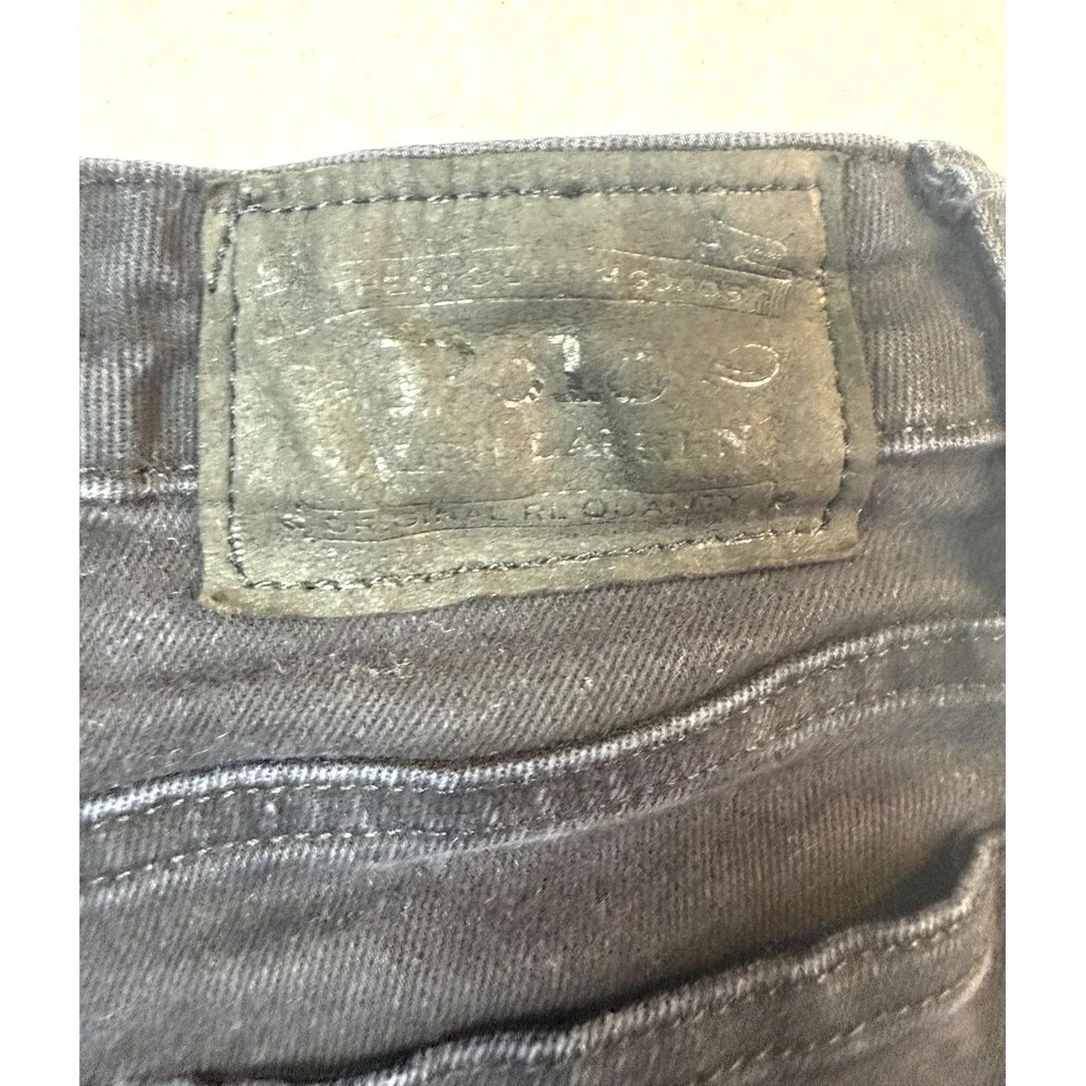 Polo Ralph Lauren Girls Black‎ Jeans Size 8 Slim Straight Stretch Denim Pants